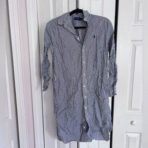 Ralph Lauren Navy and White Striped Shirt